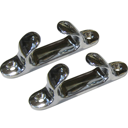 PERKO 4" Straight Chocks Pair Chrome Plated Zinc 1230DP0CHR